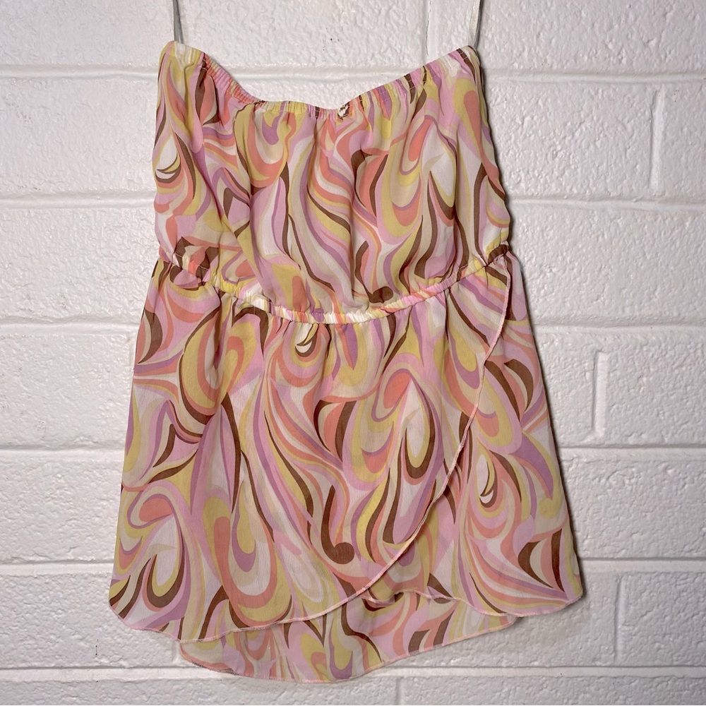 Y2K Tube Top!! 90s 2000s Lightweight Paisley 70s Print Women’s small / medium